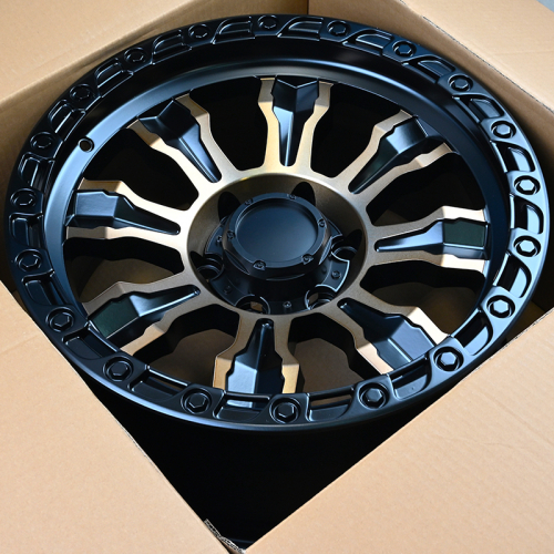 Anzoo FBX087-7 9.0x17/5x139.7 D110.1 ET-12 Matt Black Machined Face+Bronze