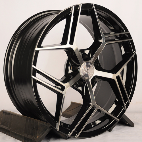 Tisli Blade 8.5x19/5x112 D66.6 ET35 Black Face Machined With Black Coat