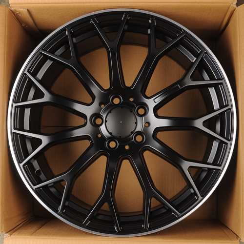 Powcan YS1180 9.0x19/5x112 D66.6 ET48 Black Matt with Lip Polish (задняя ось)
