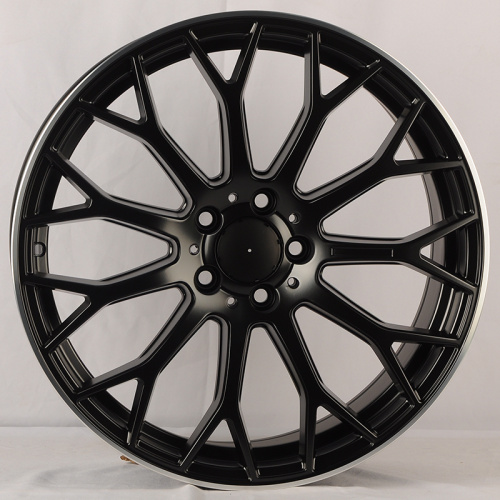 Powcan YS1180 9.0x19/5x112 D66.6 ET48 Black Matt with Lip Polish (задняя ось)