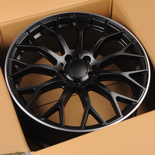 Powcan YS1180 9.0x19/5x112 D66.6 ET48 Black Matt with Lip Polish (задняя ось)