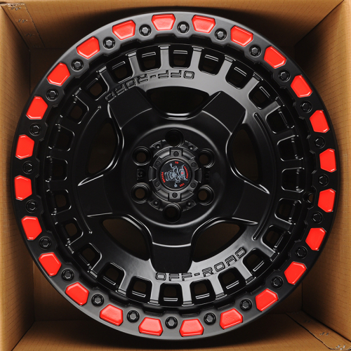 Anzoo JT170-7 9.0x17/5x127 D71.5 ET-10 Matt black+red line