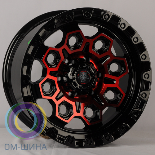 Anzoo JT178-8 9.0x18/6x139.7 D110.1 ET0 Gloss Black MF+Red Coating