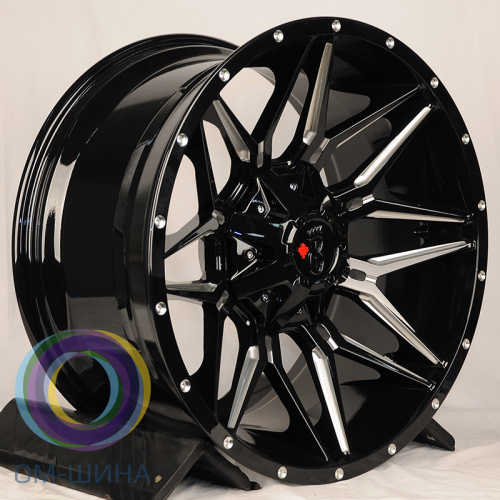 HMD 1075 10.0x20/12x139.7/135 D106 ET-18 Gloss Black With Milled SPOKE