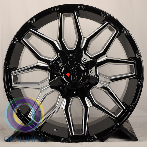 HMD 4078 9.0x20/12x139.7/135 D106 ET 0 Gloss Black With Milled SPOKE