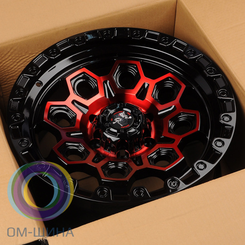 Anzoo JT178-8 9.0x18/6x139.7 D110.1 ET0 Gloss Black MF+Red Coating