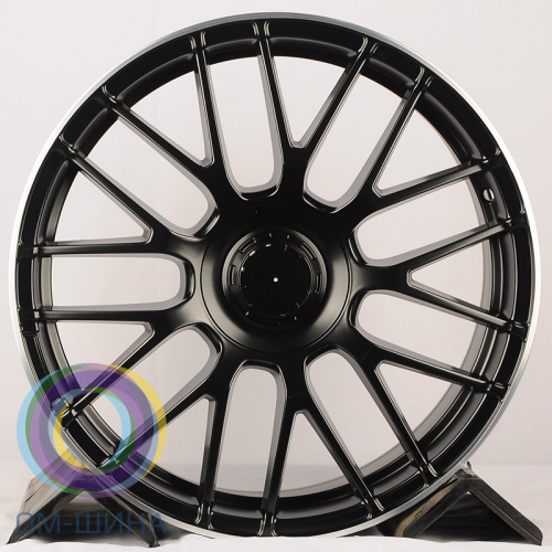 HMD 4174 8.0x19/5x112 D66.6 ET38 Matt Black Lip Polish (в круг)