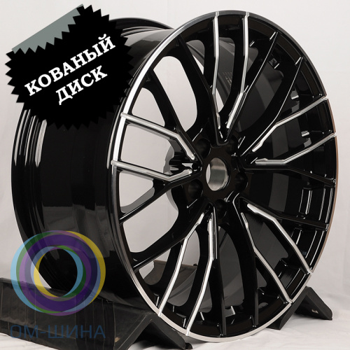Anzoo AL1013 8.5x19/5x112 D66.56 ET25 Glossy Black Side Grooves Milled (передняя ось)