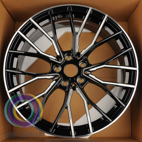 Anzoo AL1013 8.5x19/5x112 D66.56 ET25 Glossy Black Side Grooves Milled (передняя ось)