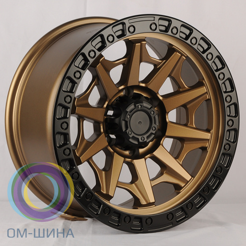 Anzoo JT127-8 9.0x18/6x135 D87.1 ET0 Bronze+Matt Black Lip