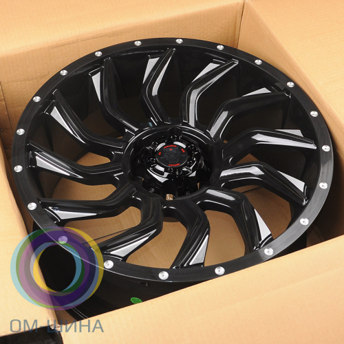 Anzoo AZ192-20 9.0x20/6x139.7 D110.1 ET0 Gloss Black+Milling spoke&Rivet holes