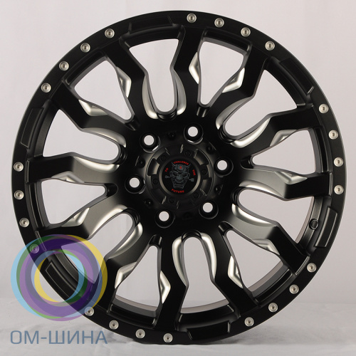 Anzoo JT124-20 9.0x20/6x139,7 D110.1 ET0 Matt Black+Milling Spoke&Rivet