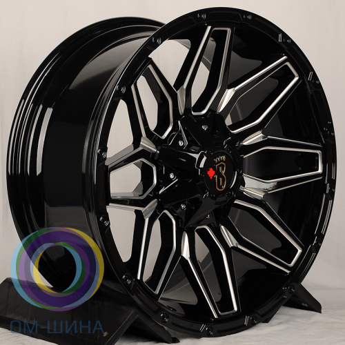 HMD 4078 9.0x20/6x135 D106 ET 0 Gloss Black With Milled SPOKE