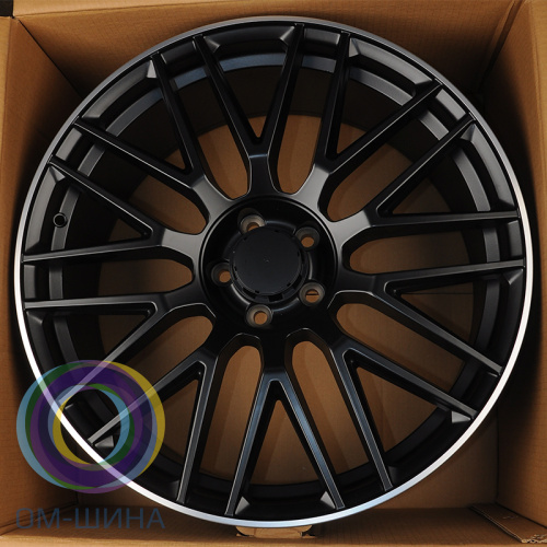 HMD H0932 10.0x21/5x112 D66.6 ET45 Matt Black With Lip Polish (в круг)