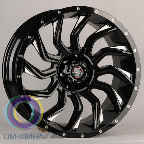 Anzoo AZ192-20 9.0x20/6x139.7 D110.1 ET0 Gloss Black+Milling spoke&Rivet holes