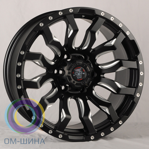 Anzoo AS8124-8 9.0x18/6x139.7 D110.1 ET0 Matt Black+Milling Spokes+Milling rivets