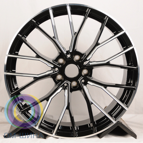 Anzoo AL1013 8.5x19/5x112 D66.56 ET25 Glossy Black Side Grooves Milled (передняя ось)