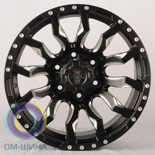 Anzoo AS8124-7 9.0x17/6x139.7 D110.1 ET0 Matt Black+Milling Spoke+Milling rivets