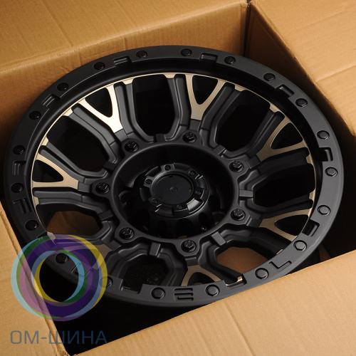 Anzoo 1744 9.0x17/6x139.7 D110 ET0 Matt Black Machined Face+Bronze