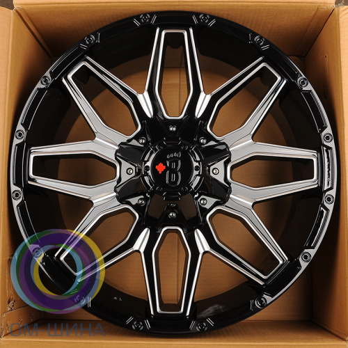 HMD 4078 9.0x20/6x135 D106 ET 0 Gloss Black With Milled SPOKE