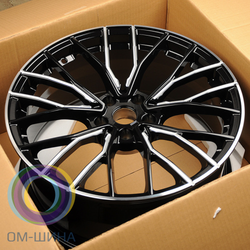 Anzoo AL1013 8.5x19/5x112 D66.56 ET25 Glossy Black Side Grooves Milled (передняя ось)