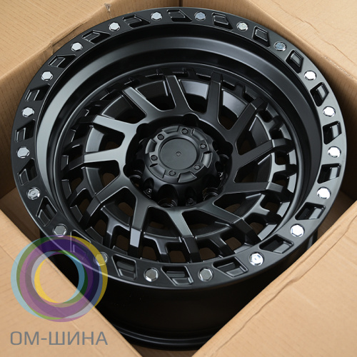 Anzoo JT195-8 9.0x18/6x139.7 D110.1 ET0 Matt Black+Silver Rivets