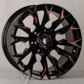  AS8227-8 Anzoo AS8227-8 9.0x18/6x139.7 D110.1 ET0 Gloss Black+Milling window+red coating