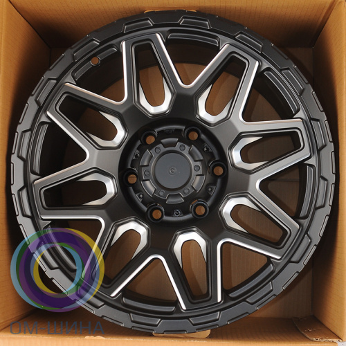 Anzoo JT257-7 9.0x17/6x139,7 D110.1 ET0 Matt Black+Milling Spoke