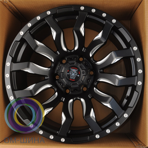 Anzoo JT124-20 9.0x20/6x139,7 D110.1 ET0 Matt Black+Milling Spoke&Rivet