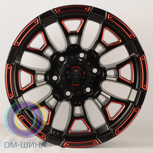 Anzoo FBX088-7 9.0x17/5x127 D71.5 ET-10 Matt B+Milling+Red