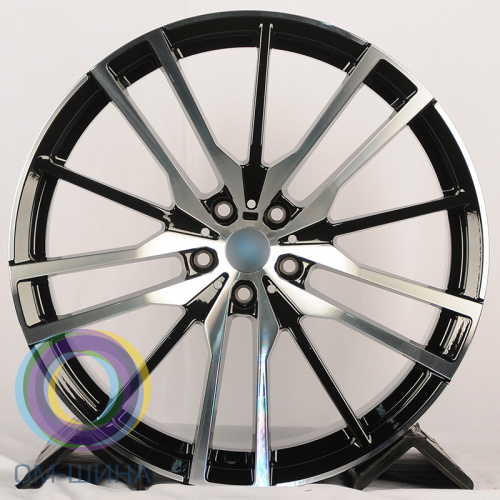 Anzoo AF476 9.5x21/5x112 D66.56 ET37 Glossy Black Machine Face (передняя ось)
