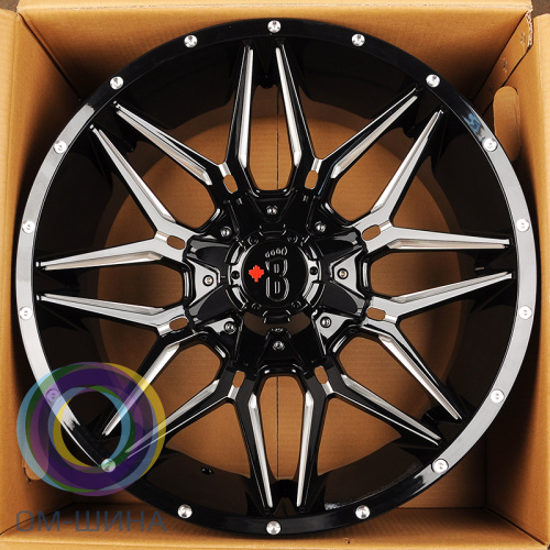 HMD 1075 10.0x20/12x139.7/135 D106 ET-18 Gloss Black With Milled SPOKE