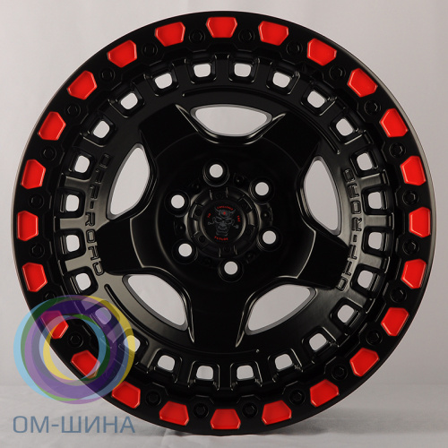 Anzoo JT170-7 9.0x17/6x139,7 D110.1 ET0 Matt black+red line