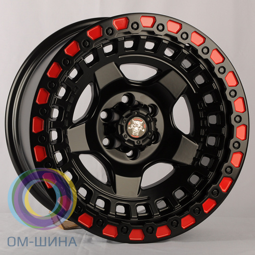 Anzoo JT170-7 9.0x17/6x139,7 D110.1 ET0 Matt black+red line