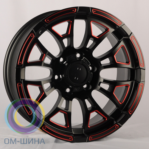 Anzoo AZF088-8 9.0x18/6x139.7 D110.1 ET0 Matt Black Machine Face+Red