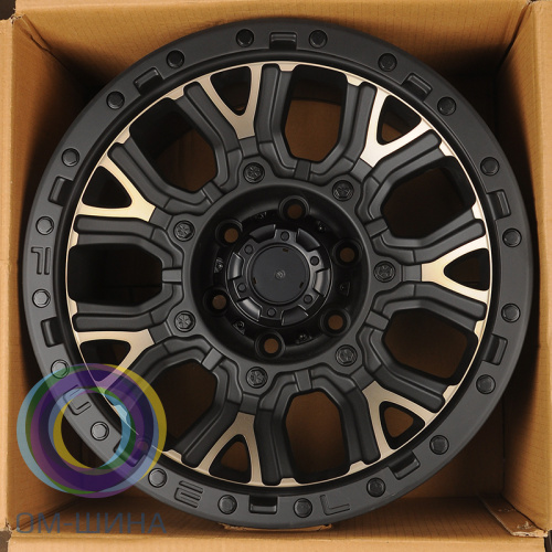 Anzoo 1744 9.0x17/6x139.7 D110 ET0 Matt Black Machined Face+Bronze