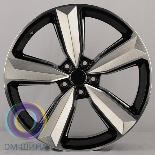 HMD 8753 8.5x19/5x112 D66.5 ET35 Gloss Black Machined Face + Milling Window