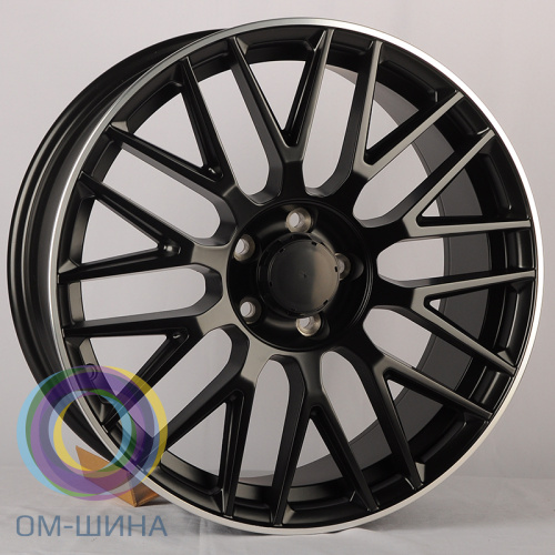 Anzoo AO9932D 8.5x19/5x112 D66.56 ET38 Matt Black Machined Lip (передняя ось)