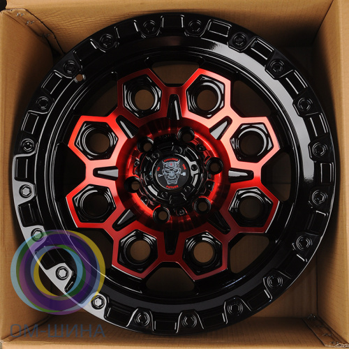 Anzoo JT178-8 9.0x18/6x139.7 D110.1 ET0 Gloss Black MF+Red Coating