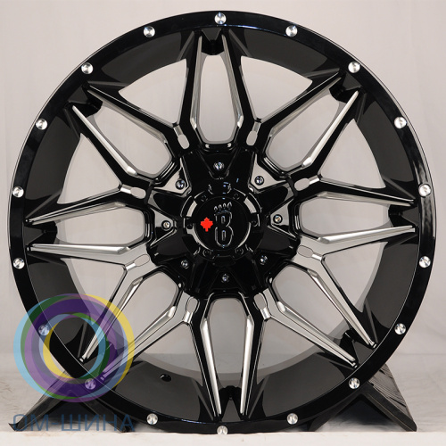 HMD 1075 10.0x20/12x139.7/135 D106 ET-18 Gloss Black With Milled SPOKE