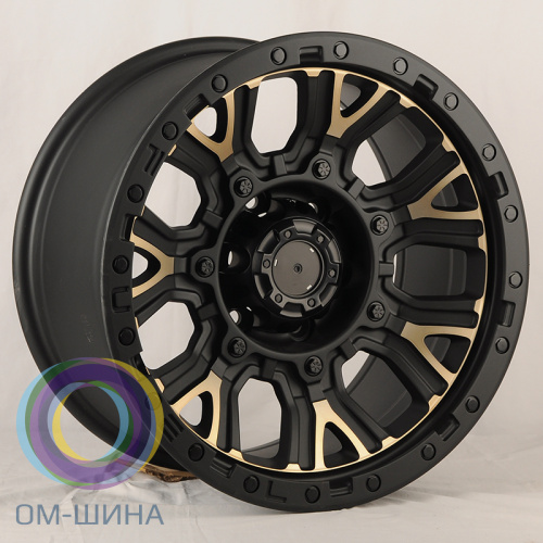 Anzoo 1744 9.0x17/6x139.7 D110 ET0 Matt Black Machined Face+Bronze