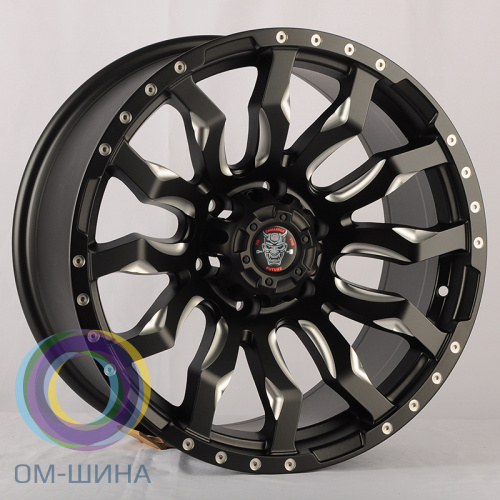 Anzoo JT124-20 9.0x20/6x139,7 D110.1 ET0 Matt Black+Milling Spoke&Rivet