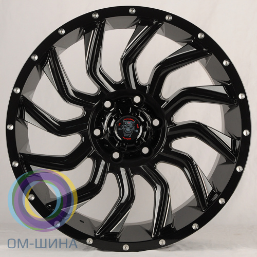 Anzoo AZ192-20 9.0x20/6x139.7 D110.1 ET0 Gloss Black+Milling spoke&Rivet holes